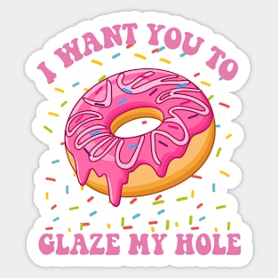 Funny I Want You To Glass, Dirty Donut Prank Sticker